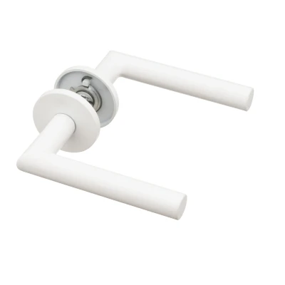 Afbeelding van Ostiumhome® Deurbeslag Deurklink Wit Rond rozet 145 mm Civita