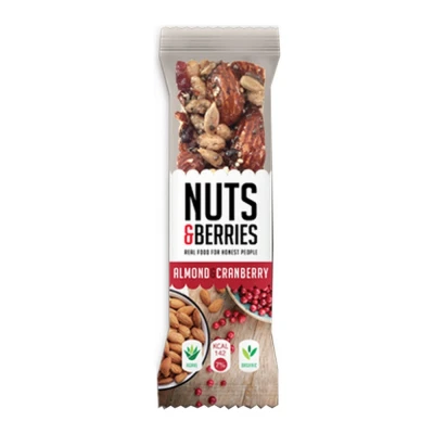 Afbeelding van Nuts &amp; Berries Bar Almond Cranberry Bio 15 x 30 gram