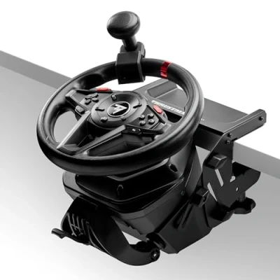 Afbeelding van Thrustmaster T128 P SimTask Pack voor PS5 PS4 en PC Bundel racestuur, T2PM pedaalset Steering Kit dynamische Force Feedback draaihoek tot 900 inclusief 100% metalen bevestigingssysteem