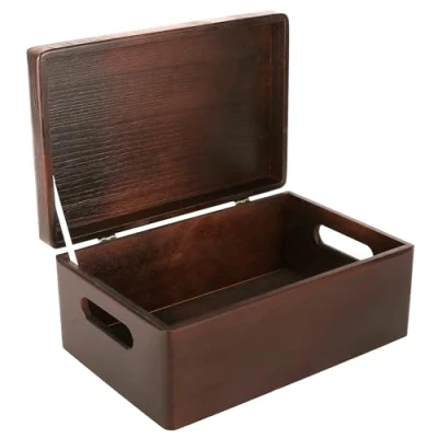 Afbeelding van Creative Deco Grote Houten Doos Opbergdoos Bruin 30 x 20 14 cm met Deksel Documenten, Kostbaarheden, Speelgoed en Gereedschap