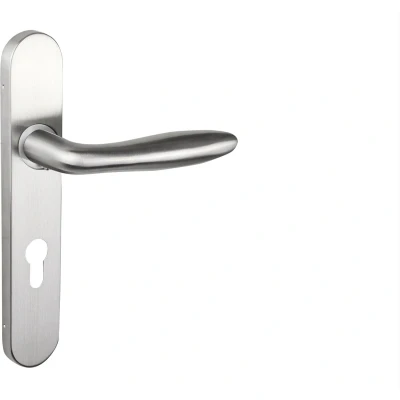 Afbeelding van Lavuzo deurkruk Pratona RVS met afgerond schild PC72 Per set
