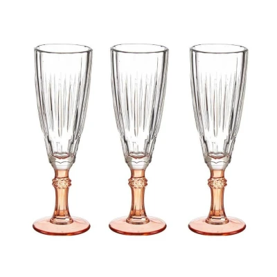 Afbeelding van Vivalto Champagneglazen Exotic Collection set 6x op oranje voet 170ml