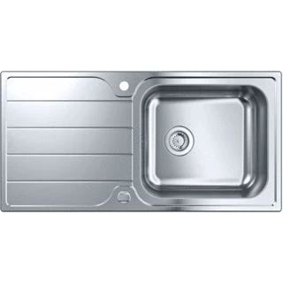 Afbeelding van Grohe rechthoekige enkele spoelbak bladmontage opbouw afvoerplug vuilafstotend waste rvs 304 hxbxd 175x1000x500mm 31563sd1