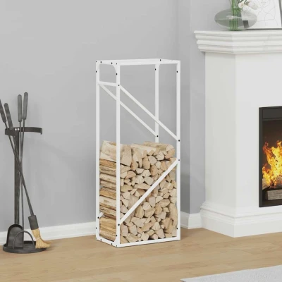 Afbeelding van Brandhoutrek 40x25x100 cm koudgewalst staal wit