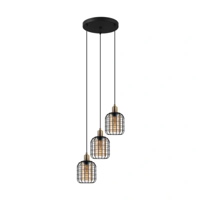 Afbeelding van Leen Bakker EGLOÂ ChisleÂ HanglampÂ Â E27Â Ã ̃Â 42,5ÂcmÂ Zwart/Amber Vloerkleden Zwart Staal EGLO