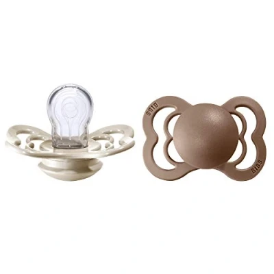 Afbeelding van Bibs Supreme Vanilla/Dark Oak 0 6 mnd 2 Stuks Silicone Fopspeen 160336