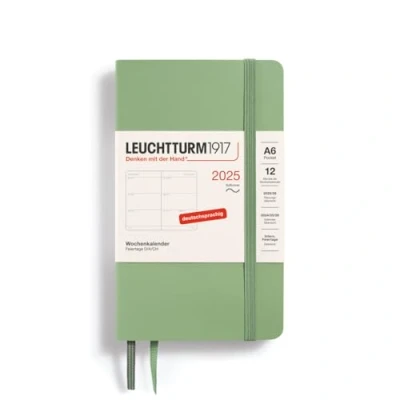Afbeelding van LEUCHTTURM1917 370575 Weekkalender Pocket (A6) 2025, softcover, salie, Duits