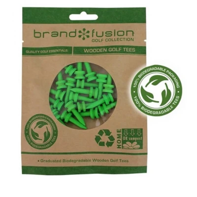 Afbeelding van Brand Fusion Unisex 27mm Lime Graduated Biologisch afbreekbare Houten Golf Tees