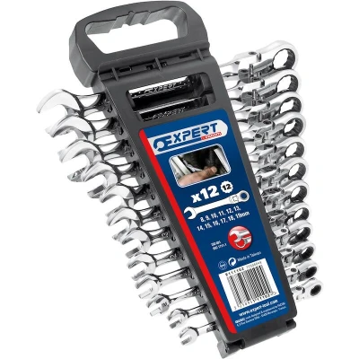Afbeelding van EXPERT E111102 scharnierende ratelringsteeksleutelset 12 delig