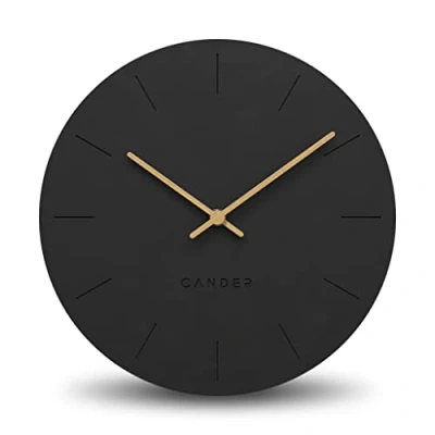 Afbeelding van Cander Berlin MNU 2630 S Wandklok, MDF, geruisloos, zonder tikkende geluiden, 30 cm, analoog, woonkamer, modern, vintage, zwarte houten wijzer