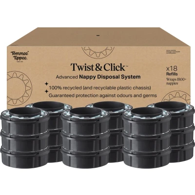 Afbeelding van Tommee Tippee Twist &amp; Click Milieuvriendelijke Luieremmer Navulling 18 stuks