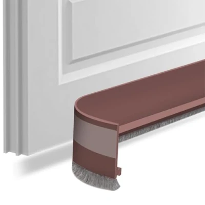 Afbeelding van Deurafdichting, zelfklevende deurborstelbekleding, borstelafdichting, stripborstel, kamerdeurafdichting, tochtstopper (bruin, 5 cm)