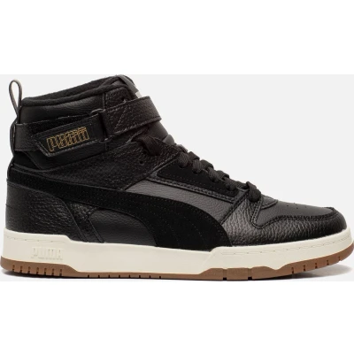 Afbeelding van puma GAME Unisex Sneakers hoog blackpuma team gold, Maat: 47, black gold Leer en imitatieleer