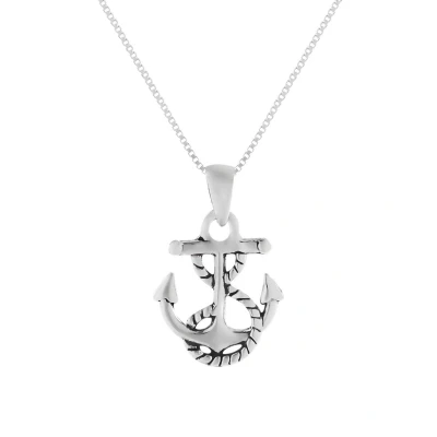 Afbeelding van Ketting dames Zilveren ketting, anker hanger