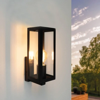 Afbeelding van Ledvion Moderne Wandlamp Zwart, E27 Fitting, IP44, Buiten lamp, Buitenverlichting, Tuinverlichting, Gevel Verlichting, Buitenwandlamp, Wand lamp
