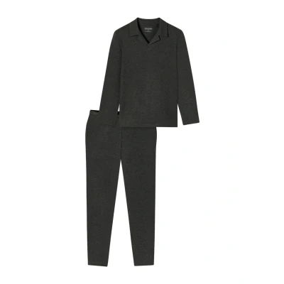 Afbeelding van SCHIESSER Pyjama lang &#039;Selected Premium Warming&#039; donkergrijs
