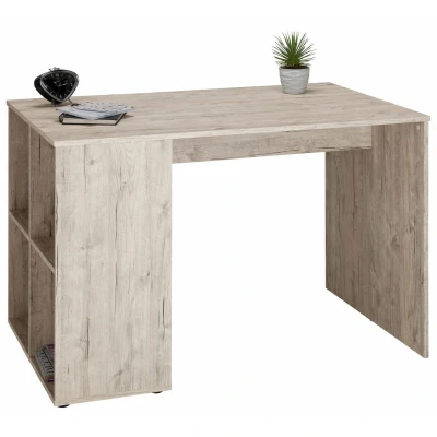 Afbeelding van Bureau met zijschappen 117x73x75 cm zandeikenkleurig