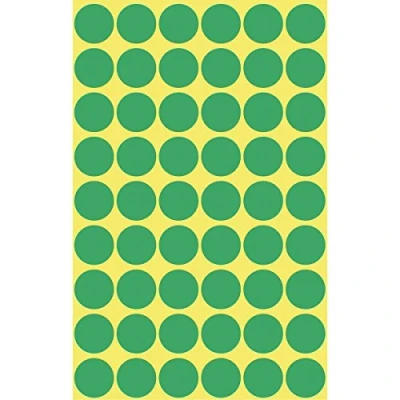 Afbeelding van Etiket Avery Zweckform 3143 rond 12mm groen 270 stuks Pak a 5 vel 10