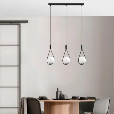 Afbeelding van Opviq Hanglamp GMN 00009 3 lamps zwart/opaal glas
