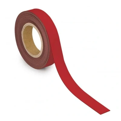 Afbeelding van Magneetband MAUL beschrijf wisbaar 10mx30mmx1mm rood