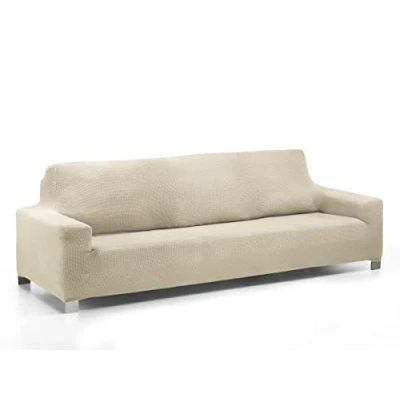 Afbeelding van Martina Home Super elastische bankovertrek, meerkleurig, aanpasbaar, Daytona, ecru, 4 zits