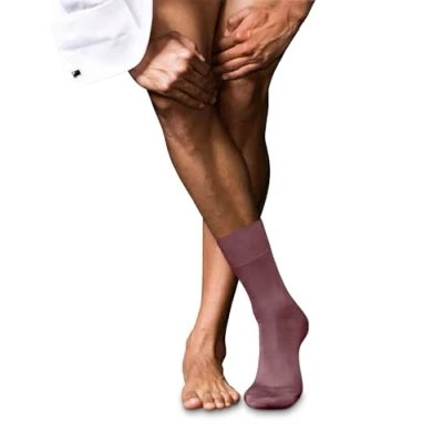 Afbeelding van FALKE Herensokken No. 6 M SO wol zijde effen 1 paar, roze (Roan Rouge 8936), 41 42, 41/42 EU