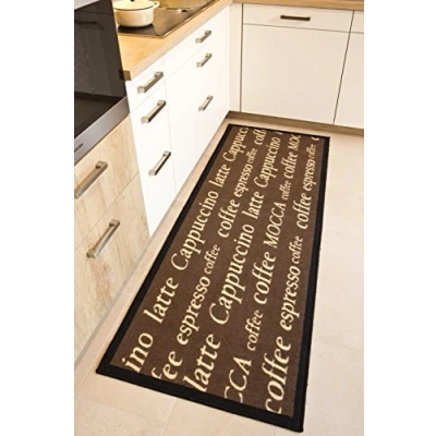Afbeelding van Andiamo Keukenloper in Coffee Design korte pool loper 100% polyamide wasbaar Mokka 67 x 180 cm tapijt