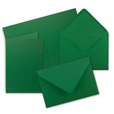 Afbeelding van 10 x vouwkaartenset met enveloppen DIN A6/C6 donkergroen (groen) 14,8 10,5 cm (105 148) set dubbele kaarten serie FarbenFroh