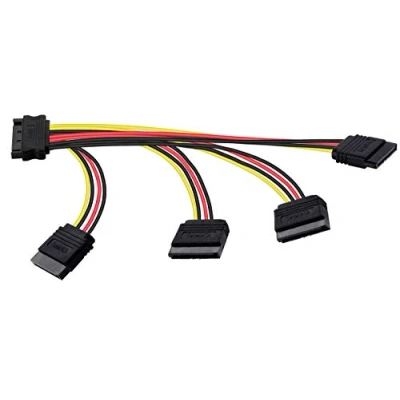 Afbeelding van Poppstar SATA Voedingskabel (4 voudig 14 25cm) (SATA Kabel Stroomadapter 1x connector (m) naar 4x (vr))