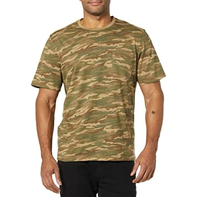 Afbeelding van Amazon Essentials Heren Slim Fit T shirt met korte mouwen en ronde hals, 2 stuks, zwart/camouflageprint, XS