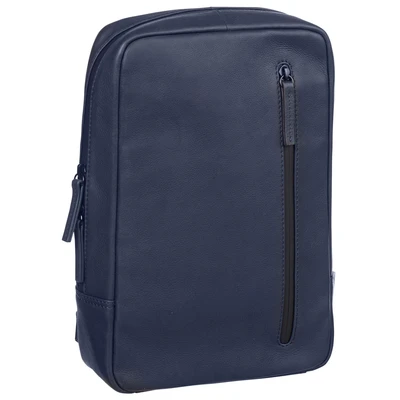 Afbeelding van LEONHARD HEYDEN Leren Schoudertas Slingtas Den Haag Crossbag Blue Donkerblauw