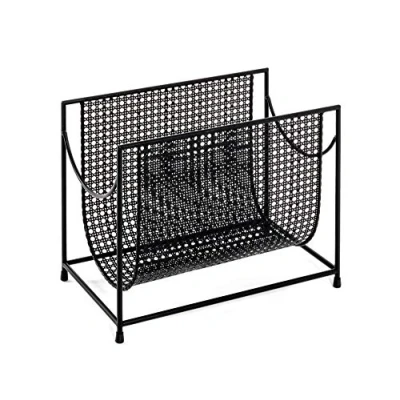 Afbeelding van HAKU Möbel Tijdschriftenrek, metaal, zwart, B 37 x D 22 H 30 cm