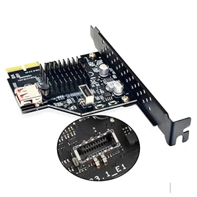 Afbeelding van Cablecc USB 3.1 Voorpaneel Socket &amp; 2.0 naar PCI E Express Card Adapter voor Moederbord