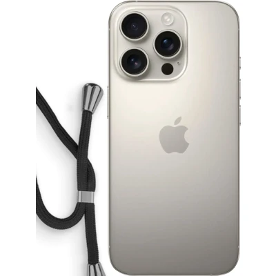 Afbeelding van Case Company® hoesje met Koord geschikt voor iPhone 16 Pro Zebra Telefoonhoesje Zwart Bescherming aan alle Kanten en Over de Schermrand