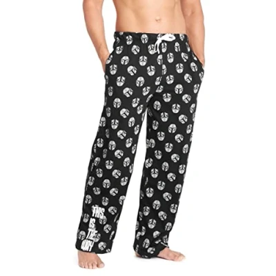 Afbeelding van Disney The Mandalorian pyjamabroek voor heren, lang, pyjama, heren slaapbroek, zwart/grijs, Alpha