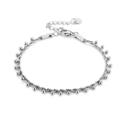 Afbeelding van Bijoutheek Armband (sieraad) Gedraaid Small Balls Zilver