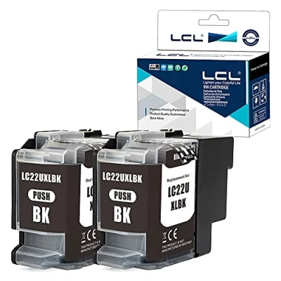 Afbeelding van LCL Compatibele inktcartridge LC22U LC22UBK XL (2 zwart) vervanging voor Brother DCP J785DW MFC J985DW
