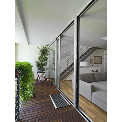 Afbeelding van andiamo Exclusive deurmat rubberen mat aluminium vuilvangmat voetmat, zwart, 60 x 90 cm