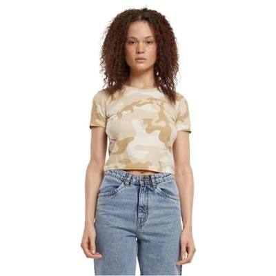 Afbeelding van Urban Classics Cropped CAMO Tshirt print, Dames, Maat: 4XL, Simplesandcamo