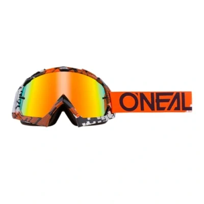 Afbeelding van O&#039;NEAL Bike Bril Motocross MX MTB DH FR Downhill Freeride hoogwaardige 1,2 mm 3D lens voor ultieme helderheid, UV bescherming B 10 Goggle Volwassen Unisex Oranje Wit One Maat