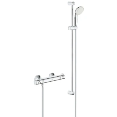 Afbeelding van Grohe Grohtherm 800 comfortset met thermostaat glijstang 90 cm crhoom