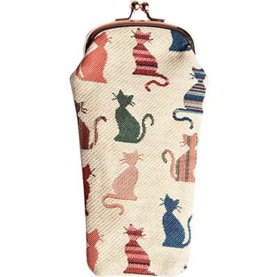 Afbeelding van Signare Brillenhouder Cheeky Cat Kat Katten Brillenkoker Gobelinstof