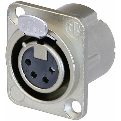 Afbeelding van Neutrik NC4FD LX XLR zilveren kabelconnector (XLR, zilver, polyamide, staal, zilver/nikkel, IP40, 10 A)