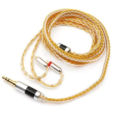 Afbeelding van Linsoul Tripowin Zonie 16 aderige verzilverde kabel SPC oortelefoonkabel BL03 TRN V90 V80 AS10 ZS10 ZS6 ES4 ZST ZSR(2pin 0.78, 3.5mm,Gold)