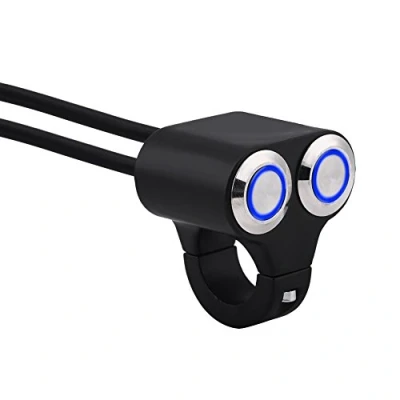 Afbeelding van motorfiets Stuur Schakelaar, Universele 7/8 &quot;22mm Schakelaar Motor Brake Mistlamp Koplamp Aan/Uit Schakelaars met Indicator (Type A) handvat