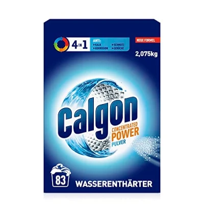 Afbeelding van Calgon 4 in 1 powerpoeder, waterontharder tegen kalkaanslag, vuil en corrosie de wasmachine, voorkomt onaangename geurtjes, x 2,075 kg