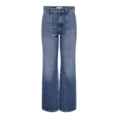 Afbeelding van JDY Jdymaya HIGH Waist WIDE Flared Jeans, Dames, Maat: Mx32, Medium blue denim