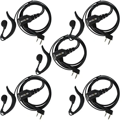 Afbeelding van Retevis R111 Draadloze Headset G vorm Oortelefoon Hoofdtelefoon Portofoon Oortjes Compatibel met Walkie Talkie RT24 RT21 RT22 RT27 RT15 Baofeng BF 88E 888S Tyhbelle Kenwood (5 Stuks)