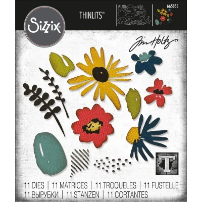 Afbeelding van Sizzix Thinlits Die Set 11PK Modern Floristry 665853 Tim Holtz (04 22)