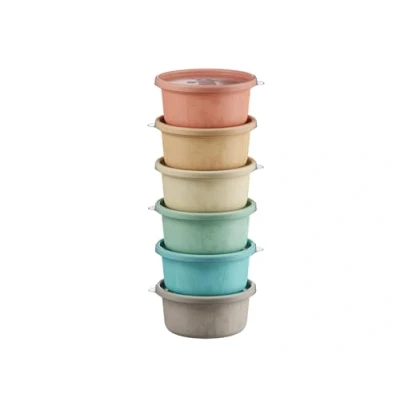 Afbeelding van nip Snackbox voor peuters en baby&#039;s, met schattig motief, BPA vrij, Made in Germany, 300 ml inhoud, set van 6, meerkleurig